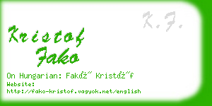 kristof fako business card